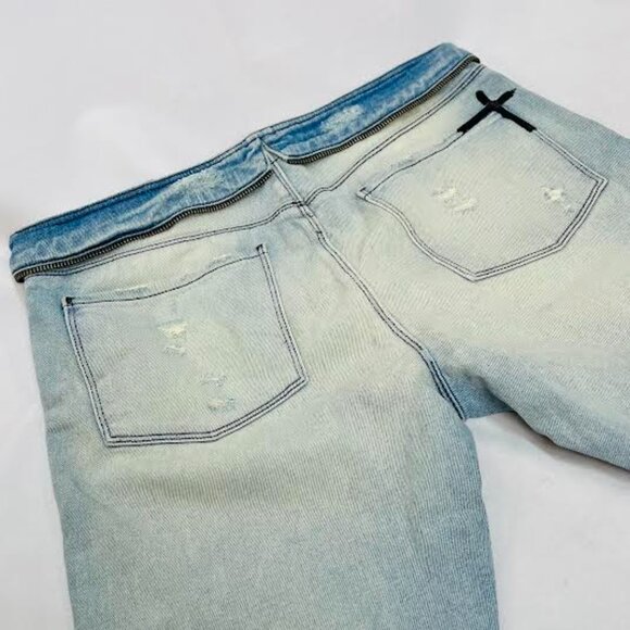 NEW ! RTA CHAPLIN WASHED TORN ZIP AROUND JEAN SIZE-28 - Picture 3 of 16